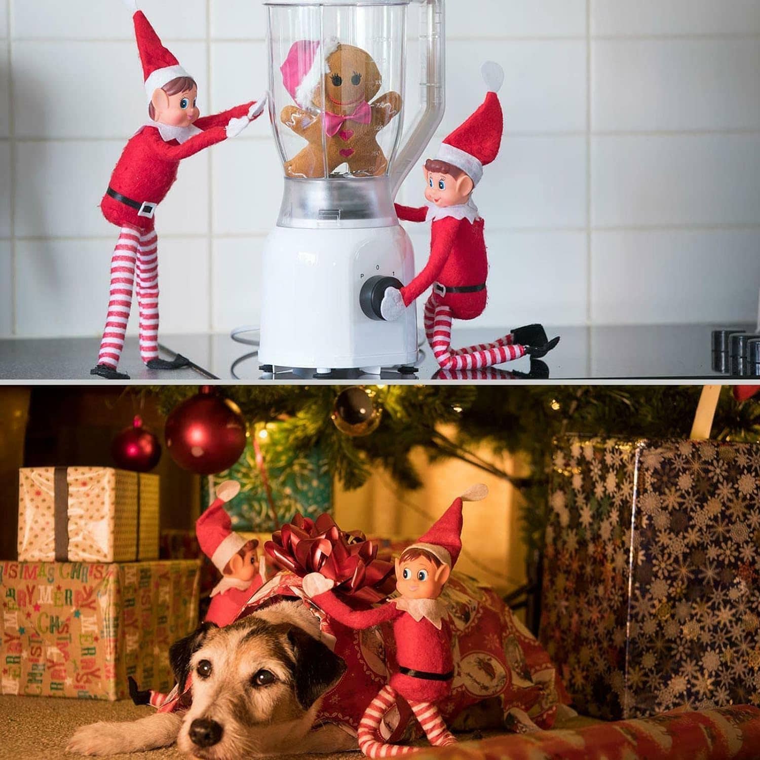 Pack de Lutins Farceurs de Noël - 2 Garçons et 2 Filles : Décorations de  Salle de Noël - Sparklers Club