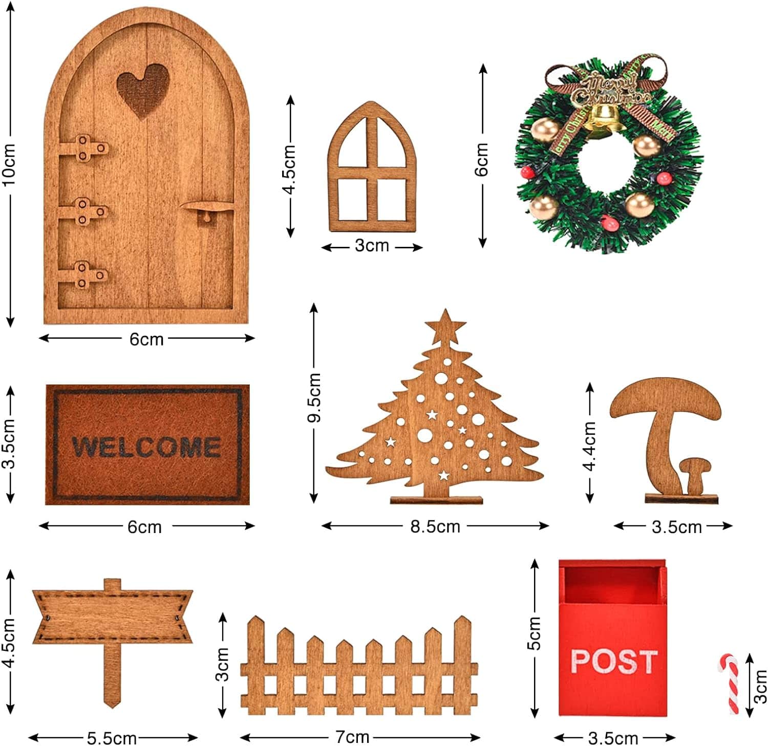 Porte Lutin de Noel Kit, 23 Pièces Ensemble D'accessoires de Porte de Gnome  de Noël, Kit Lutin Farceur avec Porte Lutin Couronne